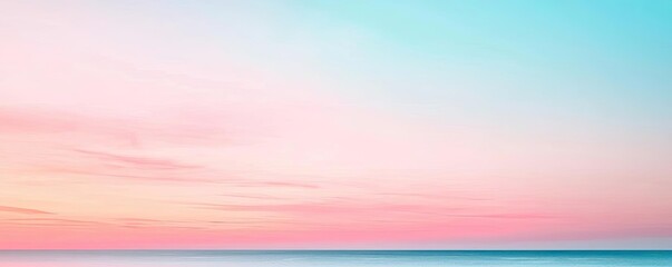 Poster - Minimal skies idea. Serene view of a pastel sunset over calm water, perfect for relaxation and tranquility.