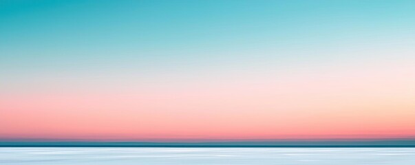 Poster - Minimal skies concept. A serene ocean view with a colorful gradient sky at dusk, evoking tranquility.