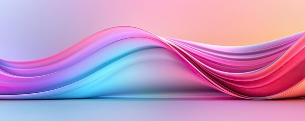 Poster - Soft abstract background idea. Vibrant abstract waves in pink and blue colors create a beautiful visual flow.