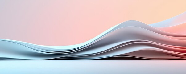 Aufkleber - Soft abstract background idea. Abstract waves in soft colors create a tranquil and modern design element.