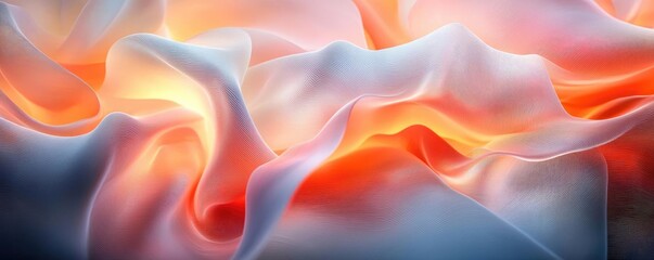 Aufkleber - Soft abstract background idea. Abstract soft fabric waves with a blend of soothing colors and gentle textures.
