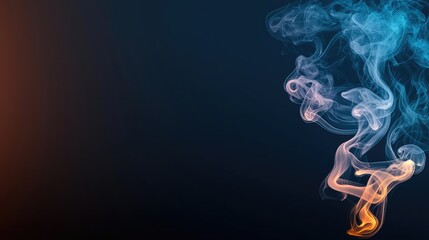 Poster - Smoke abstract background idea. Colorful smoke patterns swirl elegantly against a dark background, creating a dramatic effect.