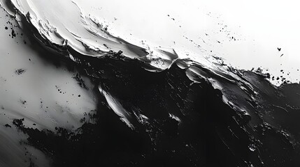 Aufkleber - Abstract Black and White Backgrounds. A dramatic black and white abstract painting showcasing dynamic brushstrokes and textures.