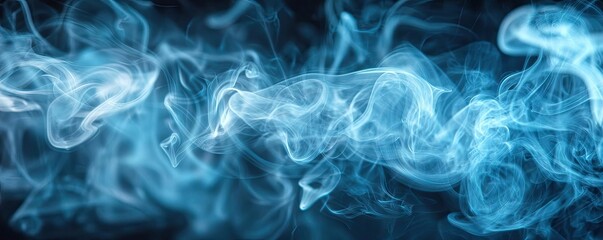 Aufkleber - Smoke abstract background idea. Abstract blue smoke wisps creating a mysterious and ethereal background.