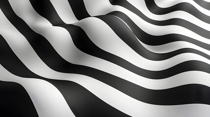 Poster - Abstract Black and White Backgrounds. Close-up of a flowing black and white striped fabric. Abstract and stylish texture.