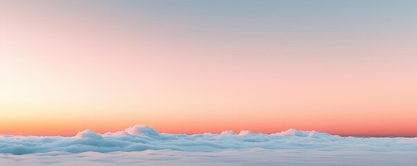 Poster - Minimal skies concept. A serene view of clouds beneath a pastel sunset sky, evoking calm and tranquility.
