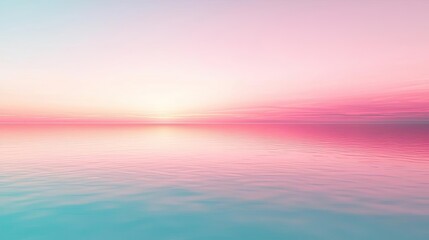 Aufkleber - Minimal skies concept. A serene seascape at sunset with pastel colors reflecting on calm waters.