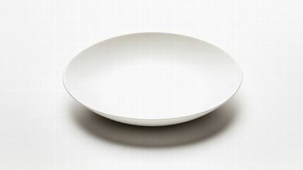 Aufkleber - Blank canvas for creativity on a pristine white plate ready for culinary art and design exploration in a minimalist setting. Generative AI