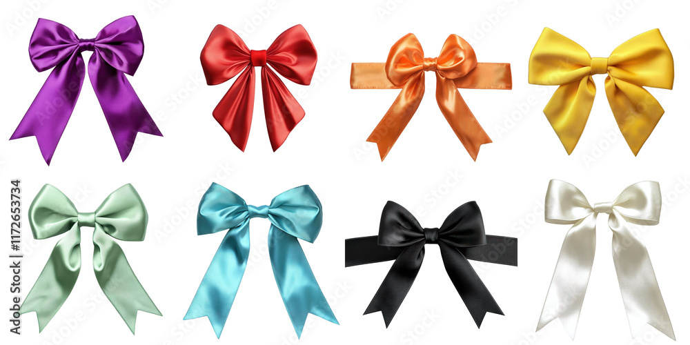 PNG ribbon no bg sample mockup set gift concept using for decoration ...