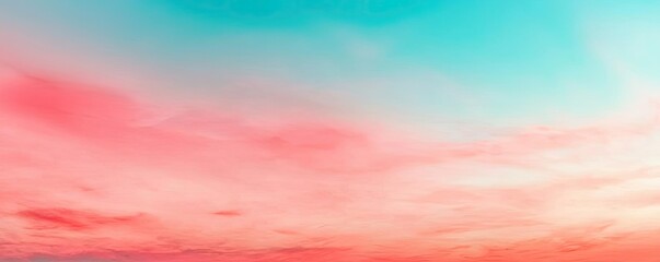 Aufkleber - Minimal skies concept. Stunning gradient sky with vibrant colors fading from pink to turquoise at sunset.