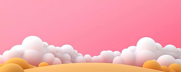 Poster - Minimal skies idea. Abstract landscape featuring soft clouds and a pastel sky in warm colors.