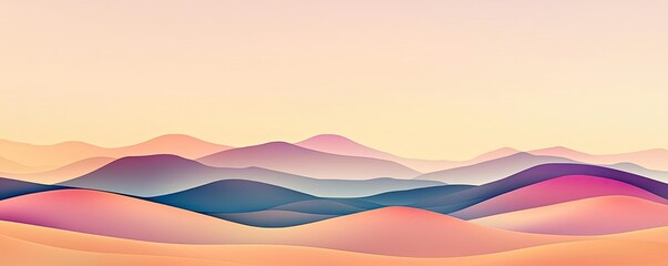 Aufkleber - Minimal skies idea. Breathtaking sunset over rolling hills, showcasing vibrant colors and serene beauty.