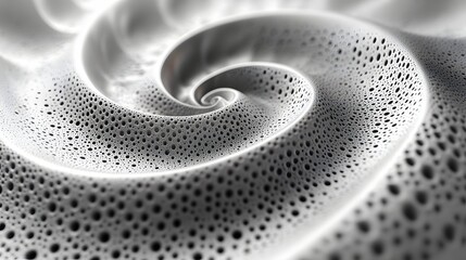 Poster - Abstract Black and White Backgrounds. Mesmerizing grayscale spiral vortex. Digital art featuring a textured surface and captivating light play.