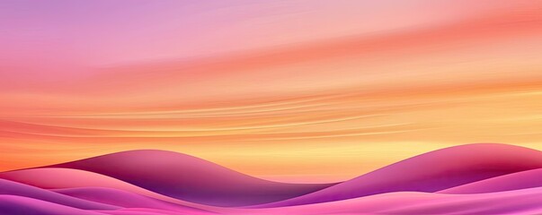 Aufkleber - Minimal skies concept. A stunning gradient of colors in rolling hills during a serene sunset.