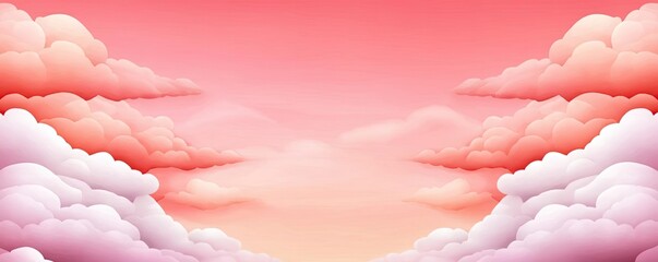 Aufkleber - Minimal skies idea. Soft pastel clouds create a dreamy sky in warm hues at sunset, evoking a serene ambiance.