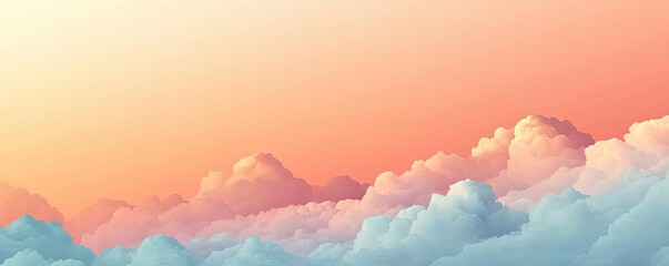 Aufkleber - Minimal skies idea. A serene sunset sky with colorful clouds creating a picturesque view.