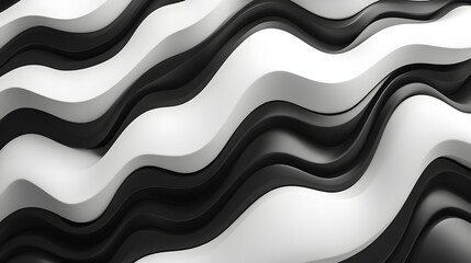 Poster - Abstract Black and White Backgrounds. Abstract monochrome wave pattern background. Elegant curves in black and white.
