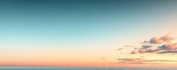 Poster - Minimal skies concept. A breathtaking sunset with a gradient sky and serene ocean view.
