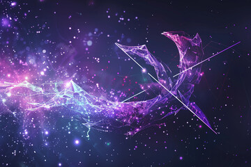 Wall Mural - astrological abstract composition with empty starry sky for zodiac sign symbol, abstract vivid compo
