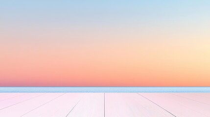 Poster - Minimal skies idea. Serene seascape at sunset with pastel hues and a calm horizon reflecting tranquility.