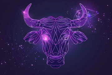 Wall Mural - astrological abstract composition with concept of taurus zodiac sign symbol, abstract vivid composit