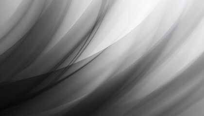 Poster - Abstract Waves of Gray and White: A Calming Exploration of Light and Motion in Modern Design