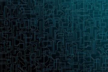 abstract close-up of a glowing blue digital circuit board, showcasing intricate connections and tech