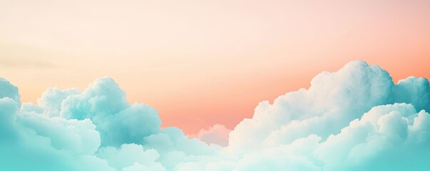 Aufkleber - Minimal skies idea. A serene sky filled with pastel clouds in calming hues of blue and pink.