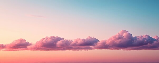 Poster - Minimal skies idea. A tranquil sunset sky with soft clouds and vibrant colors creating a serene atmosphere.