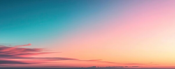 Poster - Minimal skies idea. A breathtaking view of a gradient sky, featuring soft hues of blue and pink.