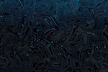 abstract close-up of a glowing blue digital circuit board, showcasing intricate connections and tech