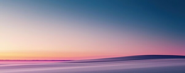 Poster - Minimal skies concept. A serene landscape with a smooth horizon and a colorful gradient sky at sunset.