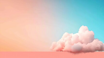 Poster - Minimal skies idea. A soft, pastel-colored cloud against a serene gradient sky.