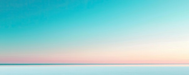 Poster - Minimal skies concept. A serene horizon blending soft pastels in the sky and calm water for a peaceful setting.