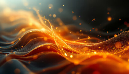 Poster - Mesmerizing Golden Waves of Light Capturing the Beauty of Motion and Calmness