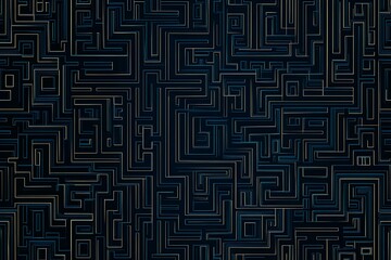 abstract close-up of a glowing blue digital circuit board, showcasing intricate connections and tech