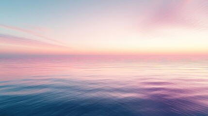 Aufkleber - Minimal skies concept. A serene seascape featuring calm waters and a pastel-colored sky at dusk.