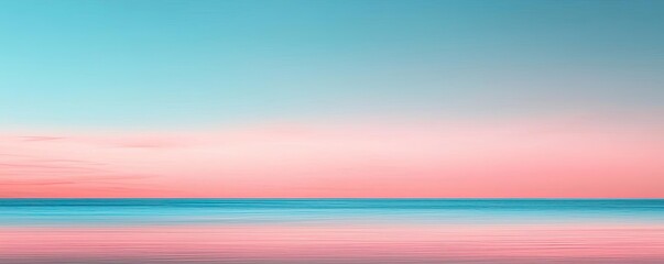 Poster - Minimal skies idea. Serene seascape with gentle waves and a pastel sky at sunset, evoking tranquility.