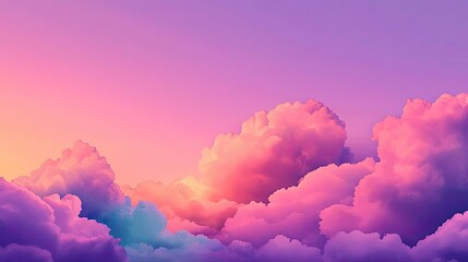 Poster - Minimal skies idea. A stunning view of colorful clouds at sunset, showcasing hues of purple and pink.