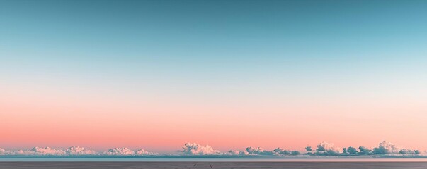 Poster - Minimal skies idea. A serene horizon at dawn with pastel colors illuminating the sky.