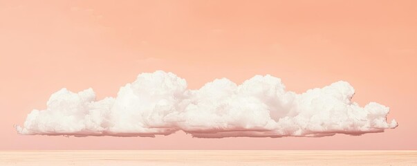 Poster - Minimal skies concept. Serene clouds drift across a pastel sky, creating a peaceful and calming atmosphere.