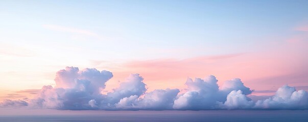 Poster - Minimal skies idea. Beautiful pastel clouds fill the sky, creating a serene and peaceful atmosphere.