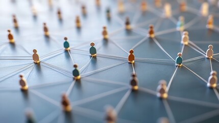 Poster - Global Network Concept Illustrating Connections Between Data Points and People in a Digital Landscape