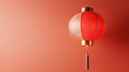Poster - Chinese New Year. Red lantern hanging on a wall, creating a festive atmosphere.