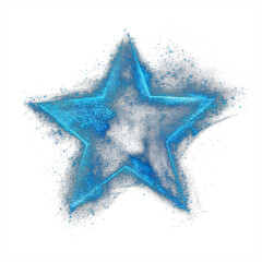 Poster - glowing blue star with gradient brush effect and scattered particle texture on transparency background, creating vibrant and dynamic design
