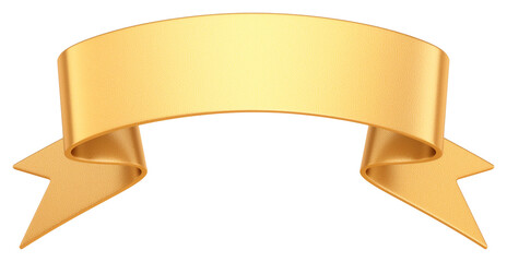 Poster - shiny golden ribbon banner with smooth metallic texture and curved edges, isolated on transparent background, perfect for decoration or design purposes