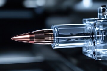 Poster - Innovative bullet design showcased in a laboratory setting with advanced technology