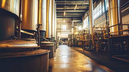 Poster - Clean Industrial Plant with Organized Work Area and Equipment