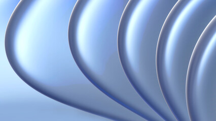 Fototapete - Silver striped pattern background, 3d lines design,  wavy metallic background for business presentation.