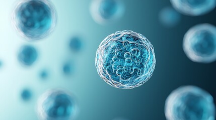 Poster - Close-up of bioengineered plant cells under a microscope, futuristic biotechnology research